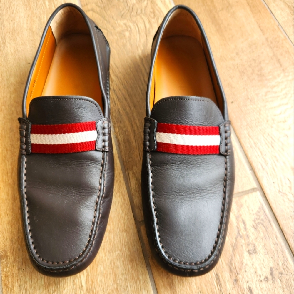 Brand New Authentic Bally Brown Leather Loafers Mens Size 12